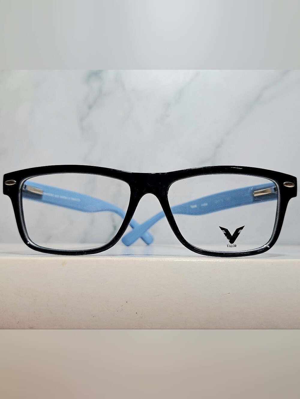 Chunky Eyeglass Frame Womens Rx'able Modern Glasses Two Tone Blue New 50-14-138